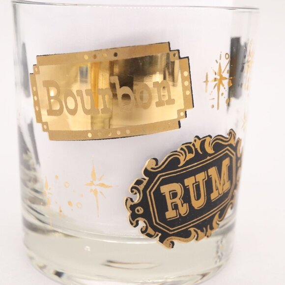 4 West Virginia Glass Co. Liquor Labels Double Old Fashioned Glasses Vtg MCM - Picture 7 of 16
